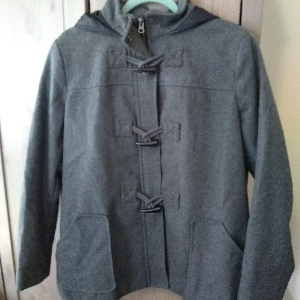 Merona Toggle Coat, Grey, size Large